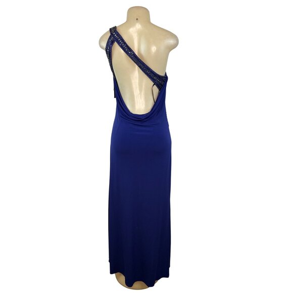 Laundry Women’s Royal Blue Gown With Beaded Asymmetrical Torso Size 10 - New - Picture 3 of 11
